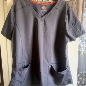 Gray Scrub Top with Pockets